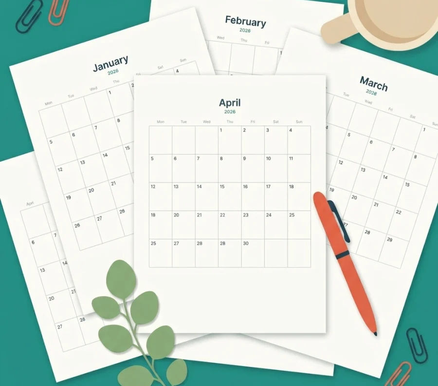 12 Free 2026 Monthly Calendars — free printable PDFs