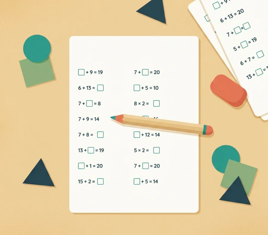 8 Free Missing Number Addition Worksheets — free printable PDFs