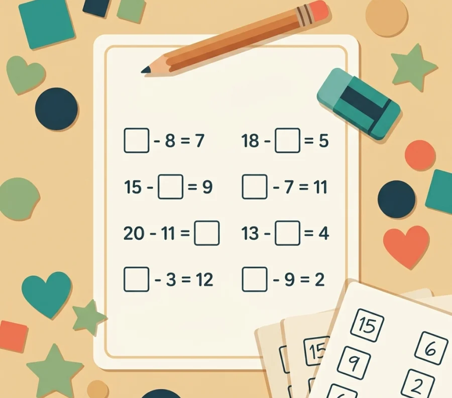 8 Free Missing Number Subtraction Worksheets — free printable PDFs