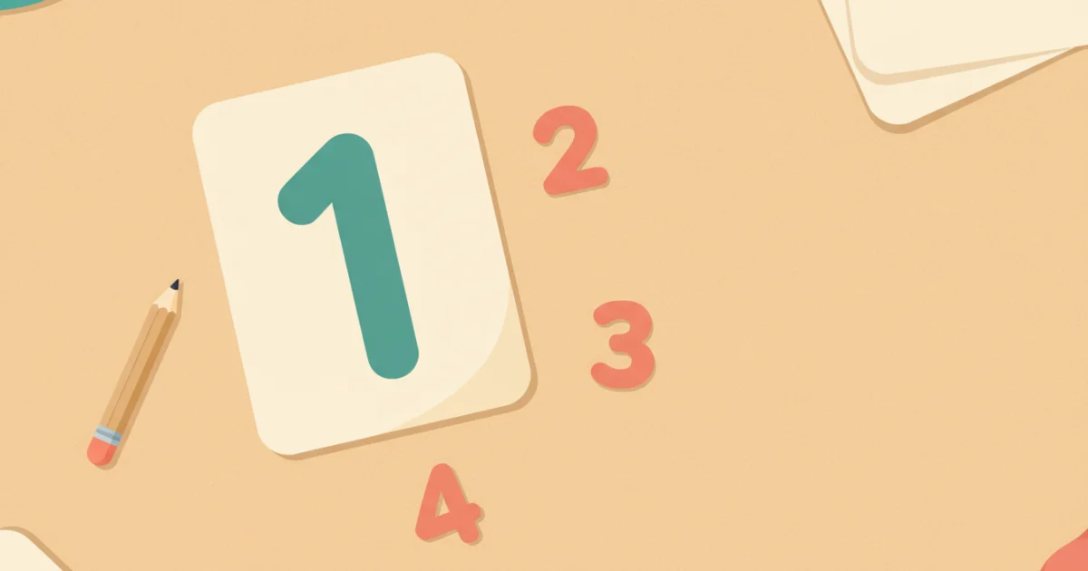 Play dough smash mat number 1 worksheet with pencil and scattered number shapes on desk.