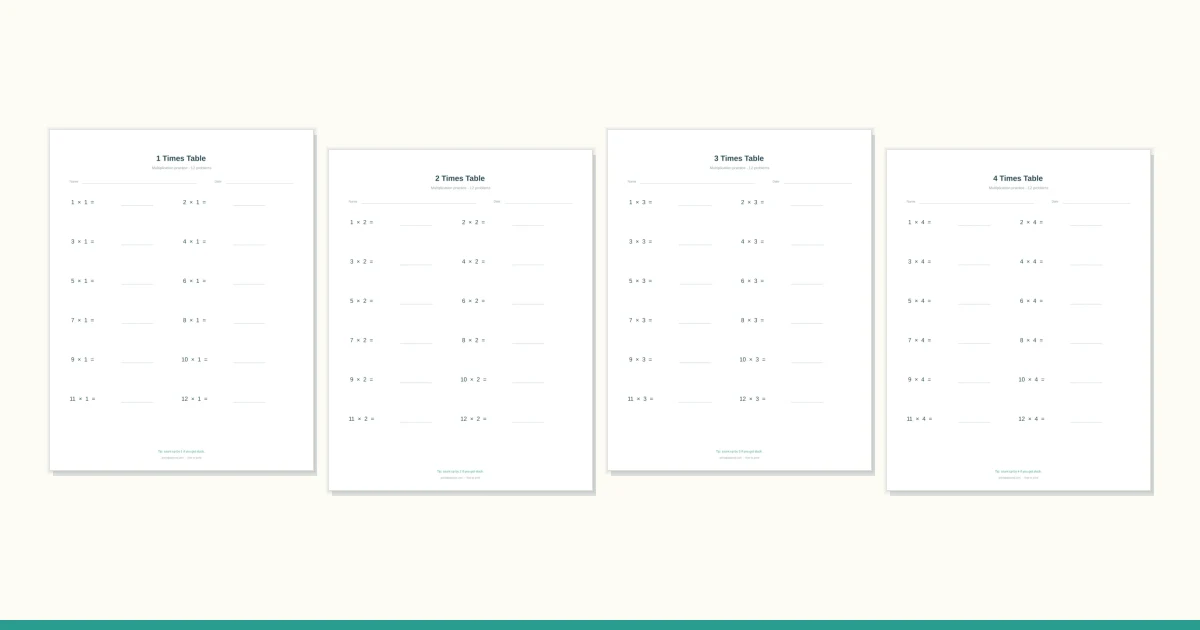 A times table worksheet with a large multiplication cross and a grid of dots