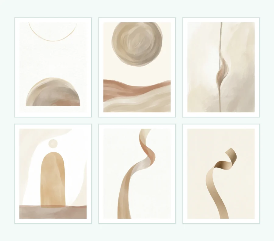 13 Free Warm Neutral Abstract Art Printables — free printable PDFs