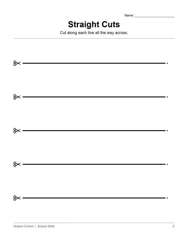 Six thick black horizontal lines with scissor icons on the left side, on a white background.