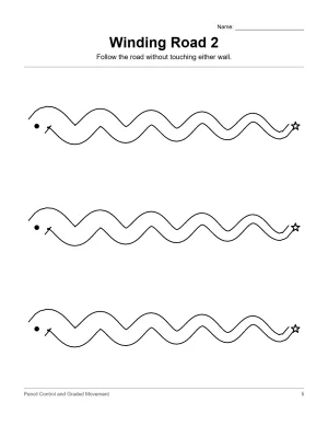 Three winding roads with arrows showing direction, starting with a dot and ending with a star.